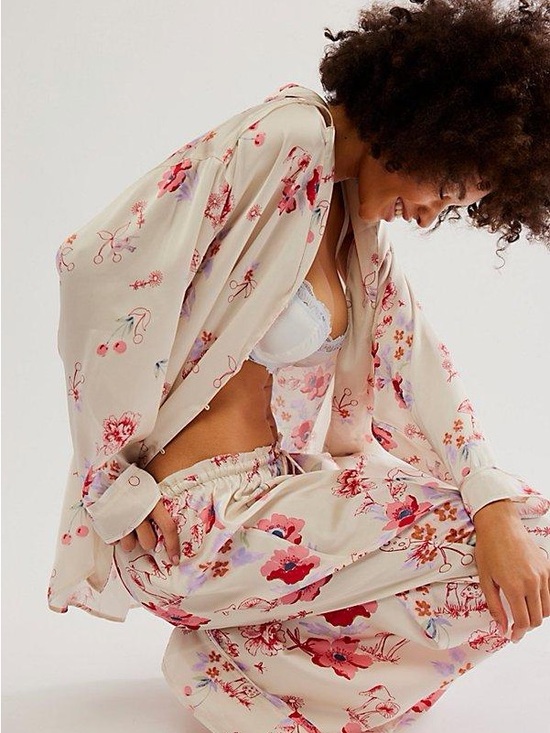 Free People Other - Free People Intimately Floral Cream Women's Pajama Set Size L
